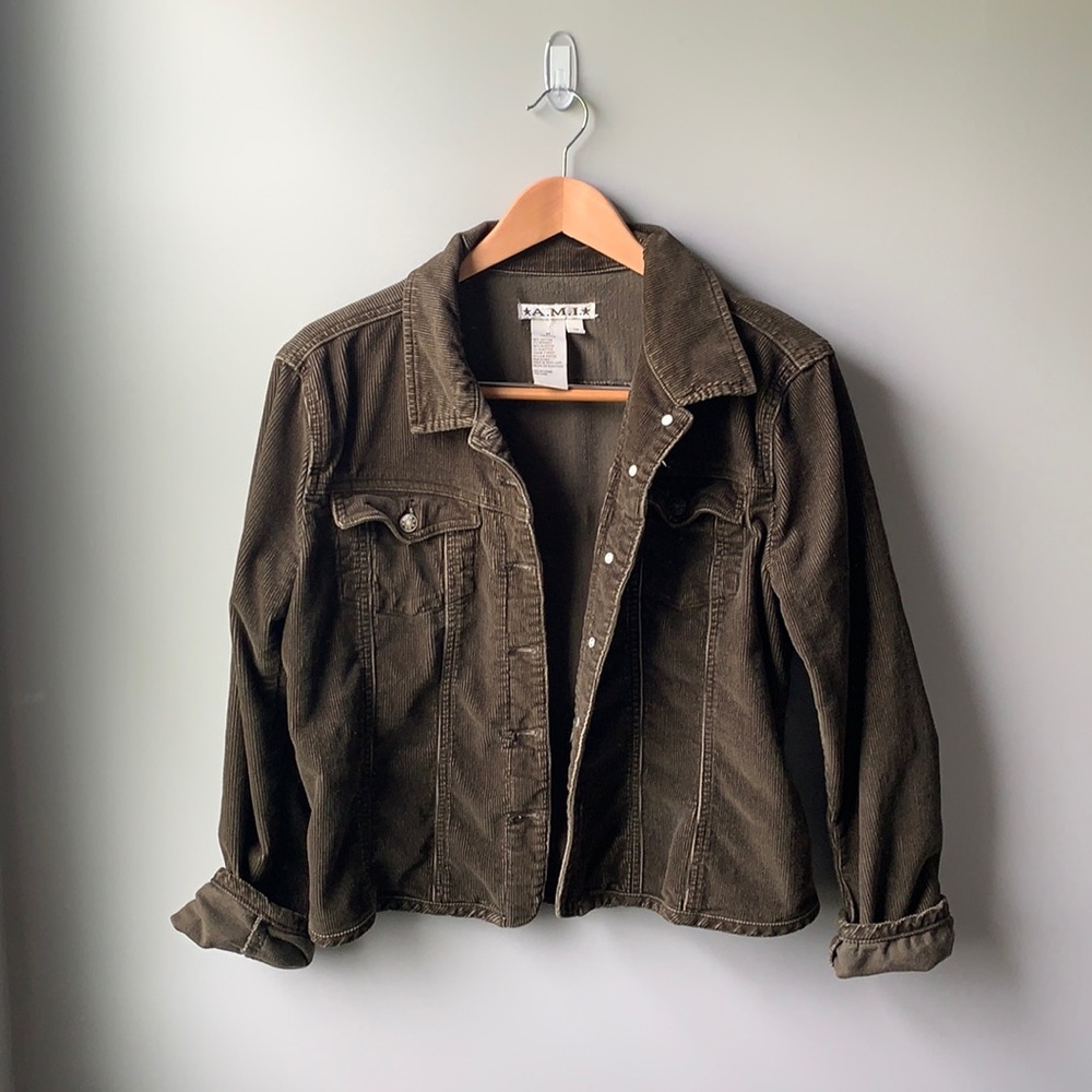 Thrifted Olive Green Corduroy Jacket